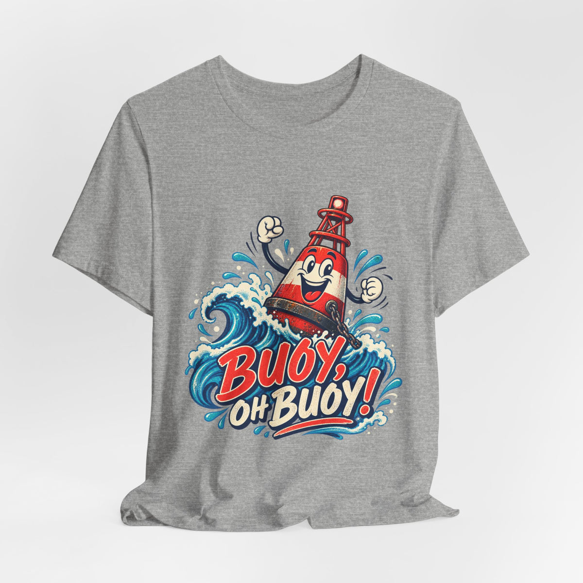 Buoy Oh Buoy Nautical Vintage T-Shirt — Funny Lighthouse Buoy Ocean Wave Design