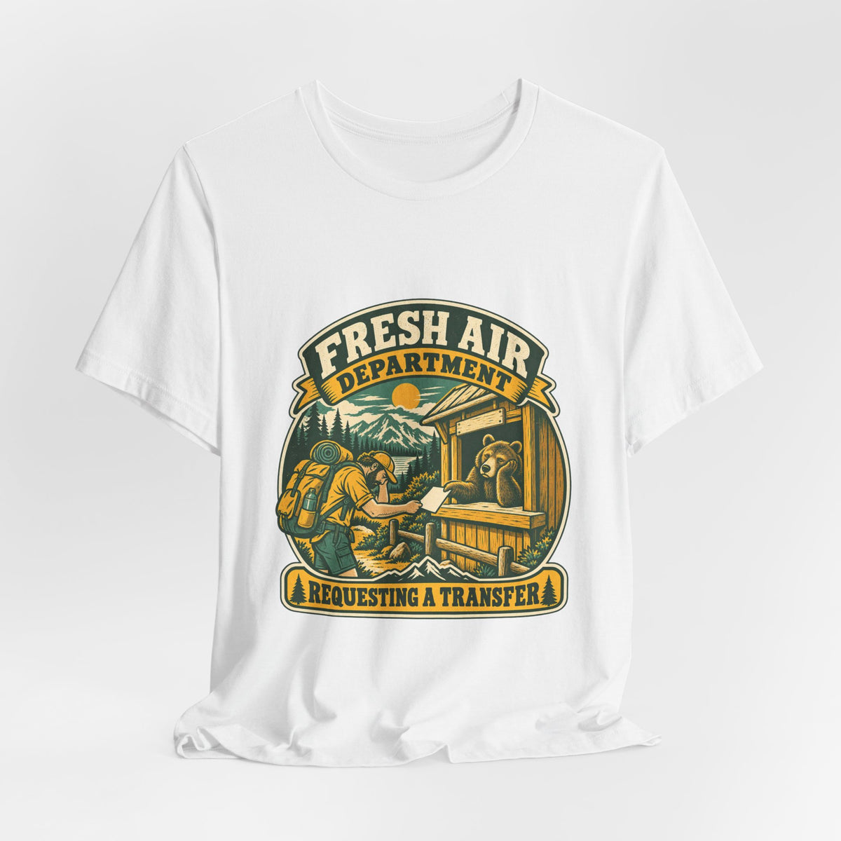 Fresh Air Department T-Shirt — Requesting a Transfer Vintage Bear Ranger Tee