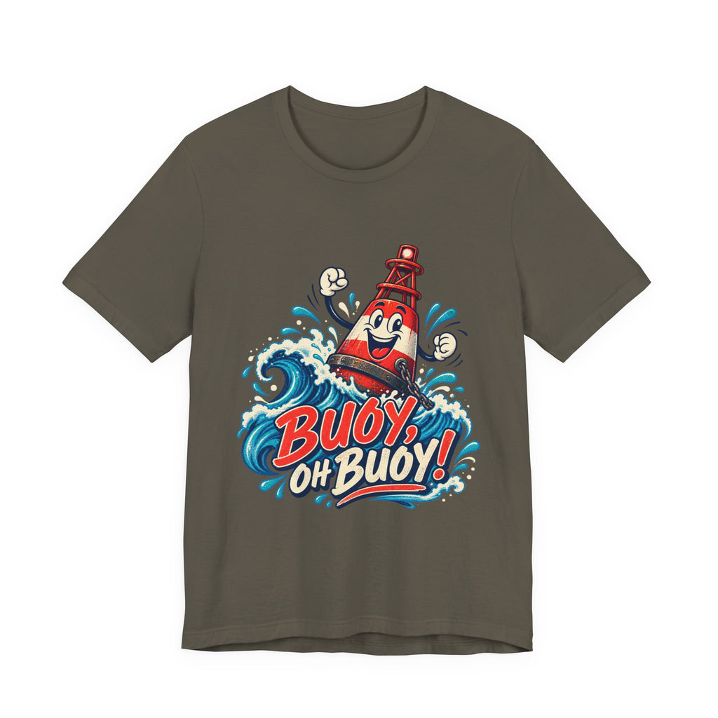 Buoy Oh Buoy Nautical Vintage T-Shirt — Funny Lighthouse Buoy Ocean Wave Design
