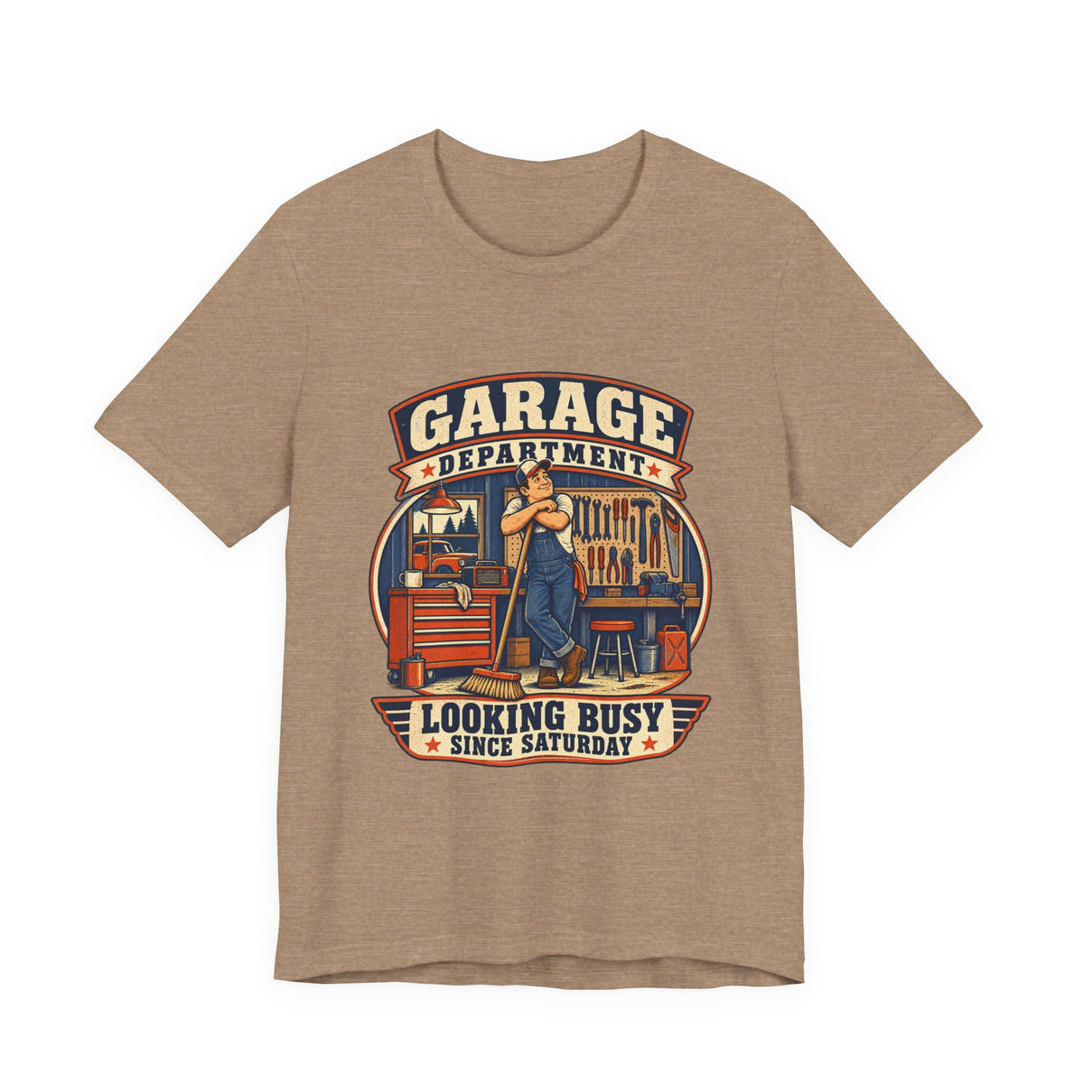 Garage Department Looking Busy Since Saturday Vintage Mechanic T-Shirt
