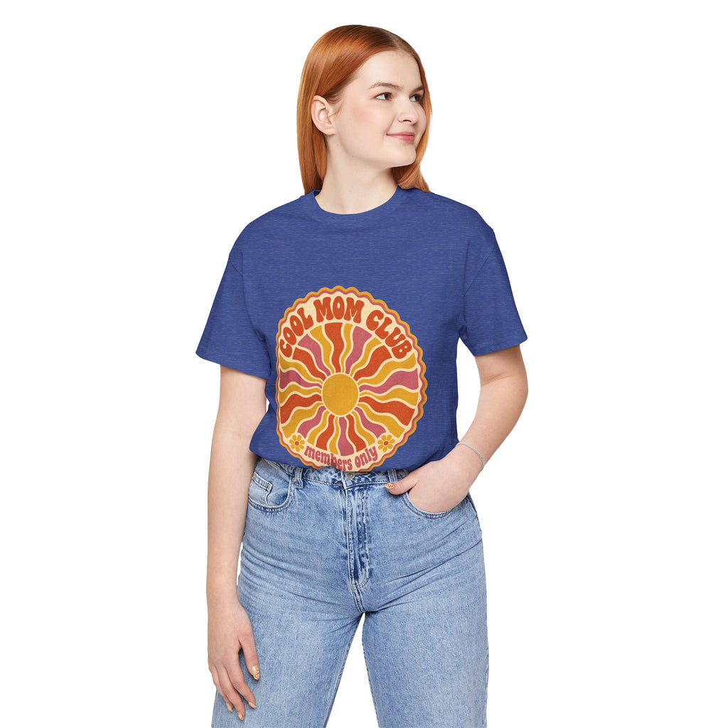Cool Mom Club Tee — Retro Sun Graphic "Members Only" Mother's Day Shirt