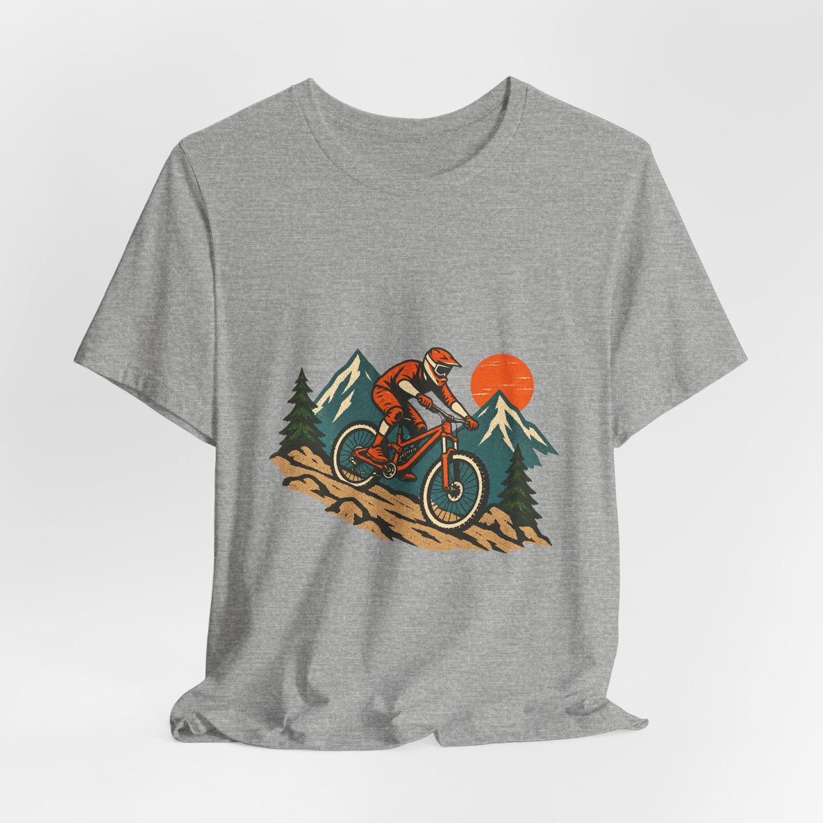 Vintage Mountain Biker Tee, Retro Downhill Cycling and Alpine Trail Shirt