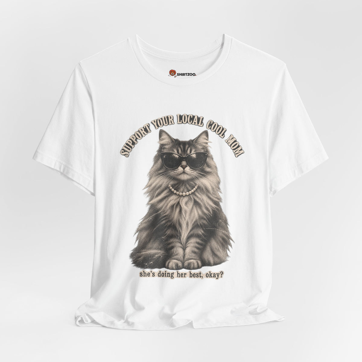 Cat T-Shirt — "Support Your Woman, Your Mom, Your Doge" Cute Vintage Cat Graphic Tee