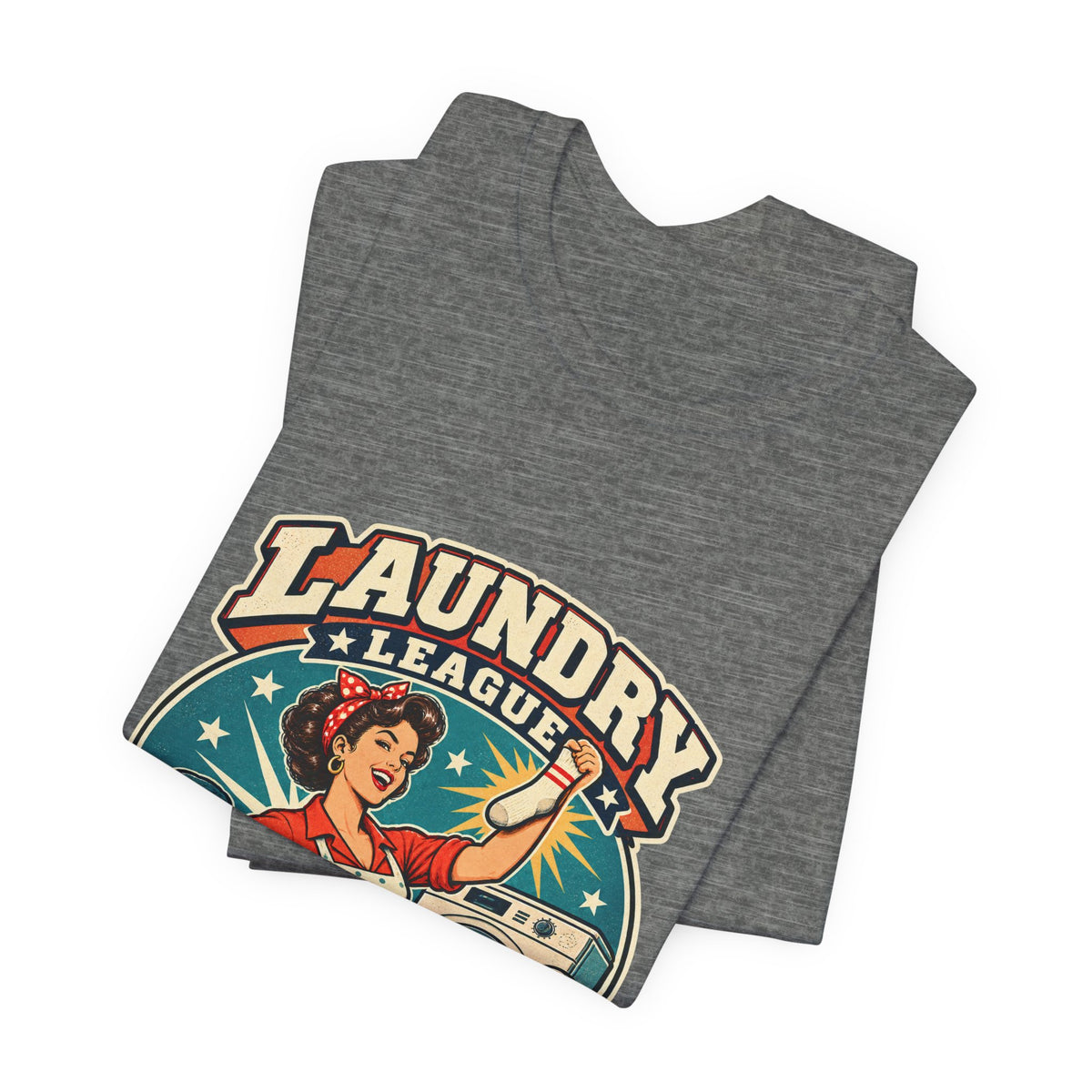 Laundry League Undefeated T-Shirt, Vintage Retro Laundry Room Humor Tee