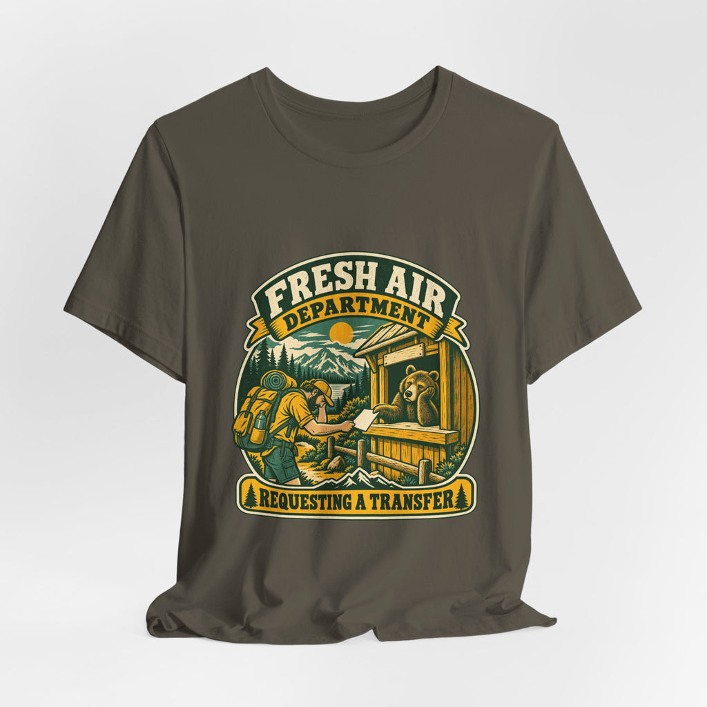 Fresh Air Department T-Shirt — Requesting a Transfer Vintage Bear Ranger Tee