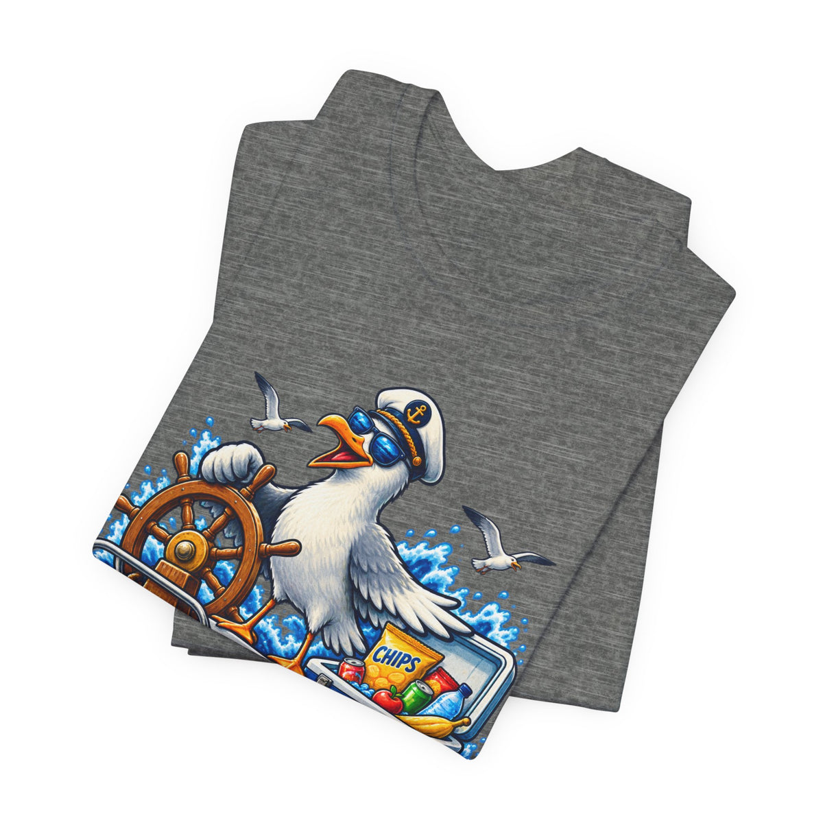 My Boat My Rules Your Snacks T-Shirt — Funny Nautical Seagull Captain Boating Tee