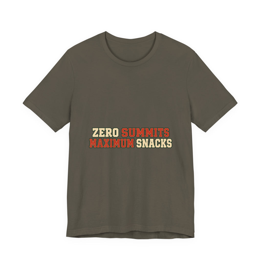 Zero Summits Maximum Snacks T-Shirt – Funny Vintage Hiking Adventure Tee