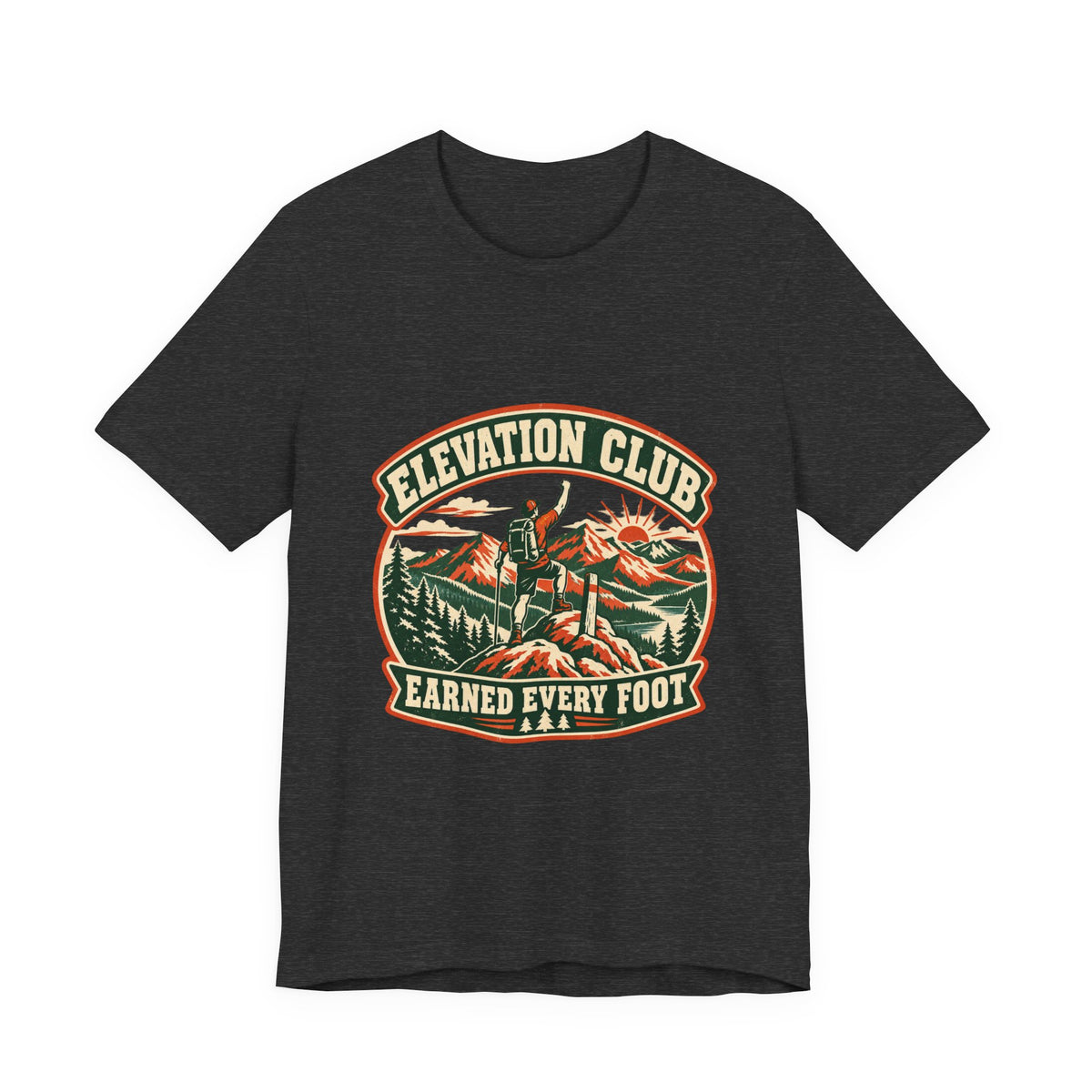 Elevation Club Hiking T-Shirt — Earned Every Foot Vintage Mountain Trekking Tee