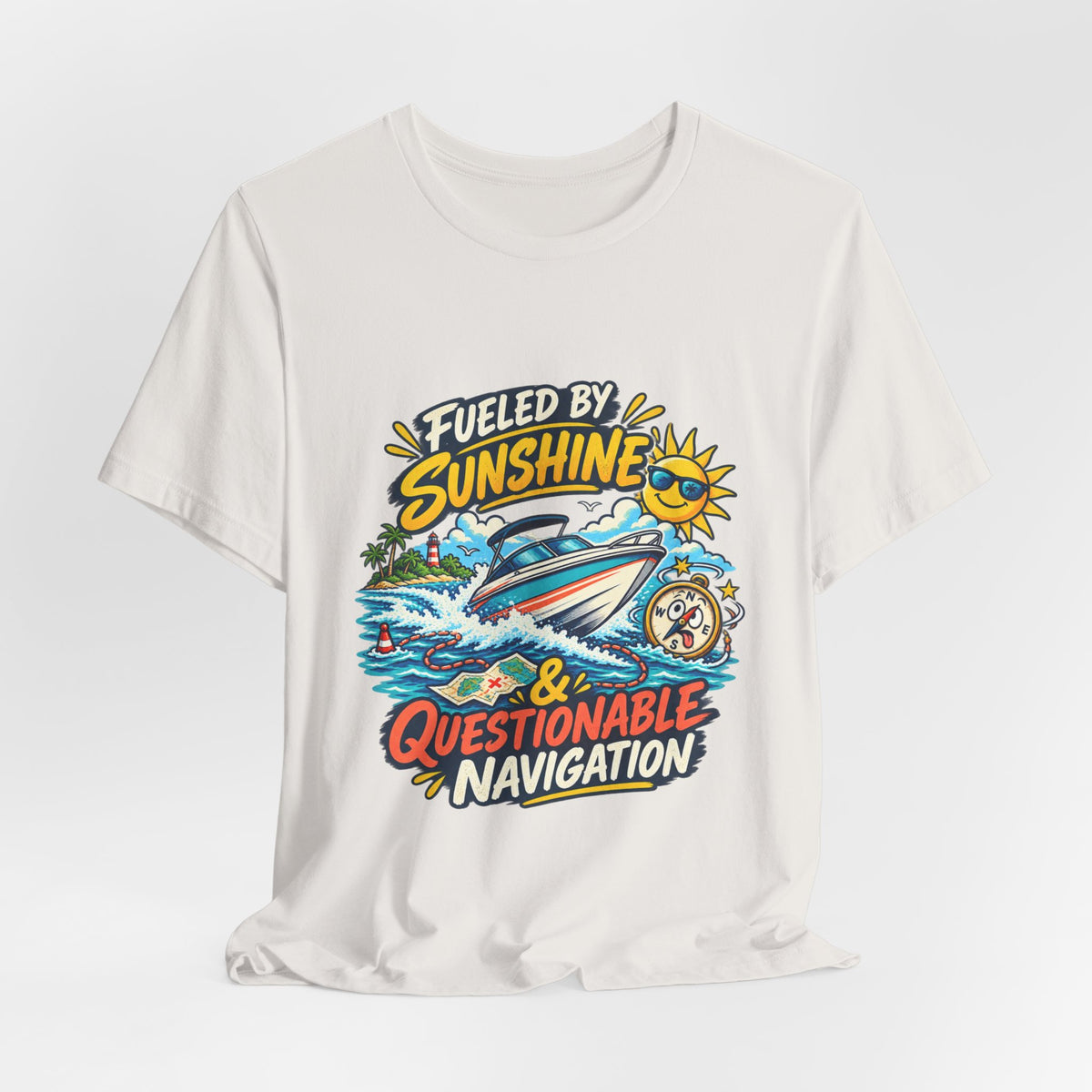 Fueled by Sunshine & Questionable Navigation Boat Adventure T-Shirt