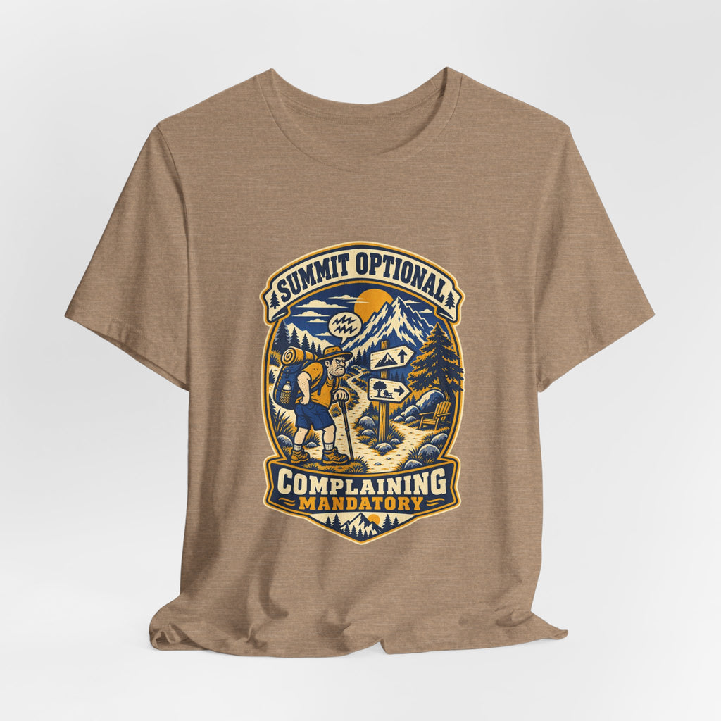 Summit Optional Complaining Mandatory T-Shirt — Funny Vintage Hiking Mountain Tee