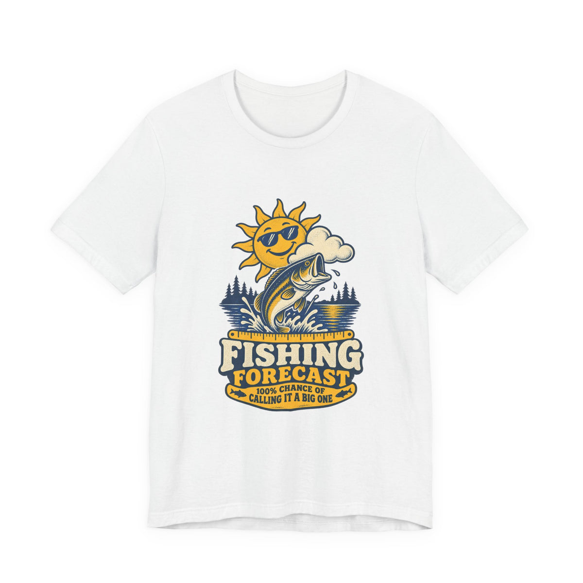 Fishing Forecast T-Shirt — 100% Chance of Calling It a Big One Vintage Fishing Tee