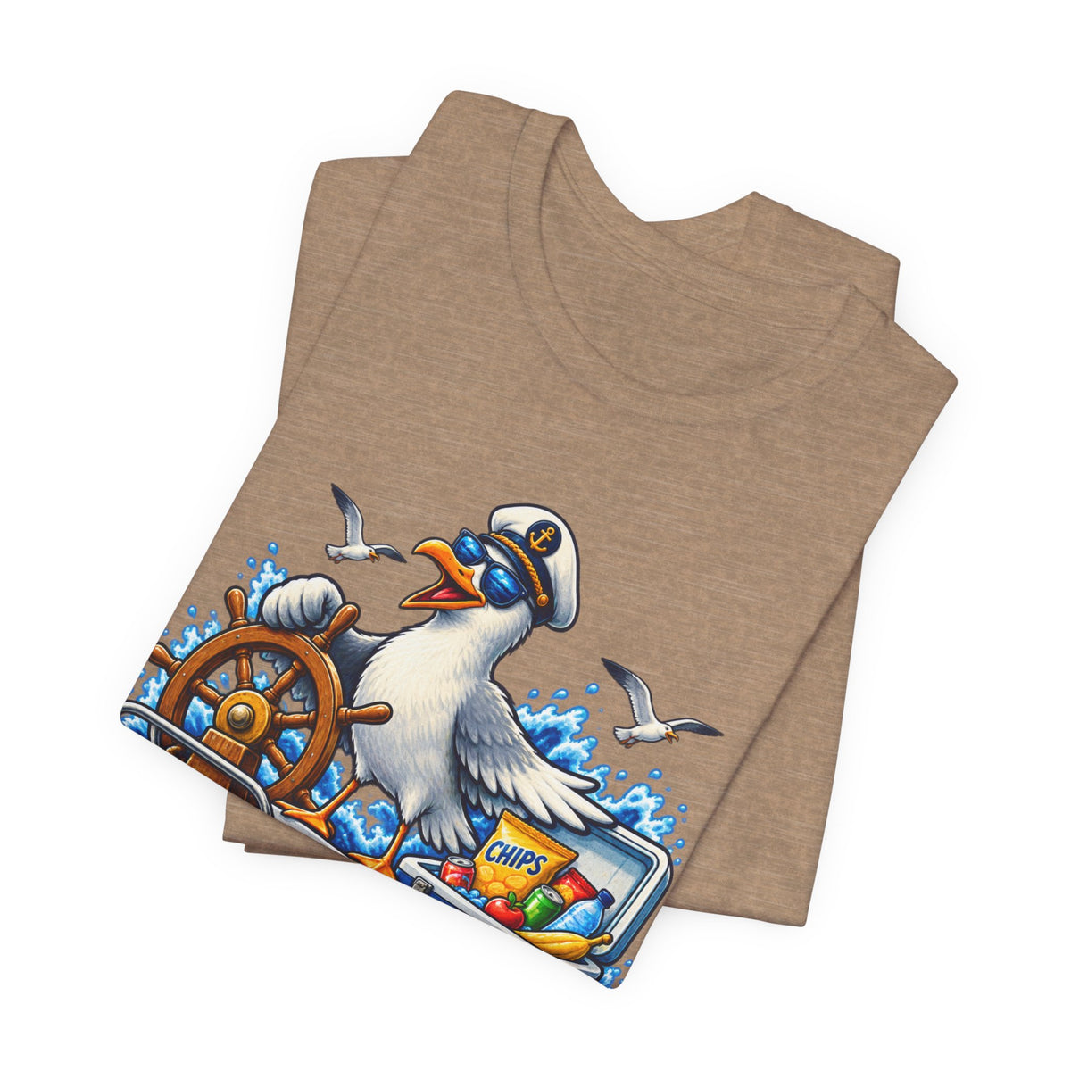 My Boat My Rules Your Snacks T-Shirt — Funny Nautical Seagull Captain Boating Tee