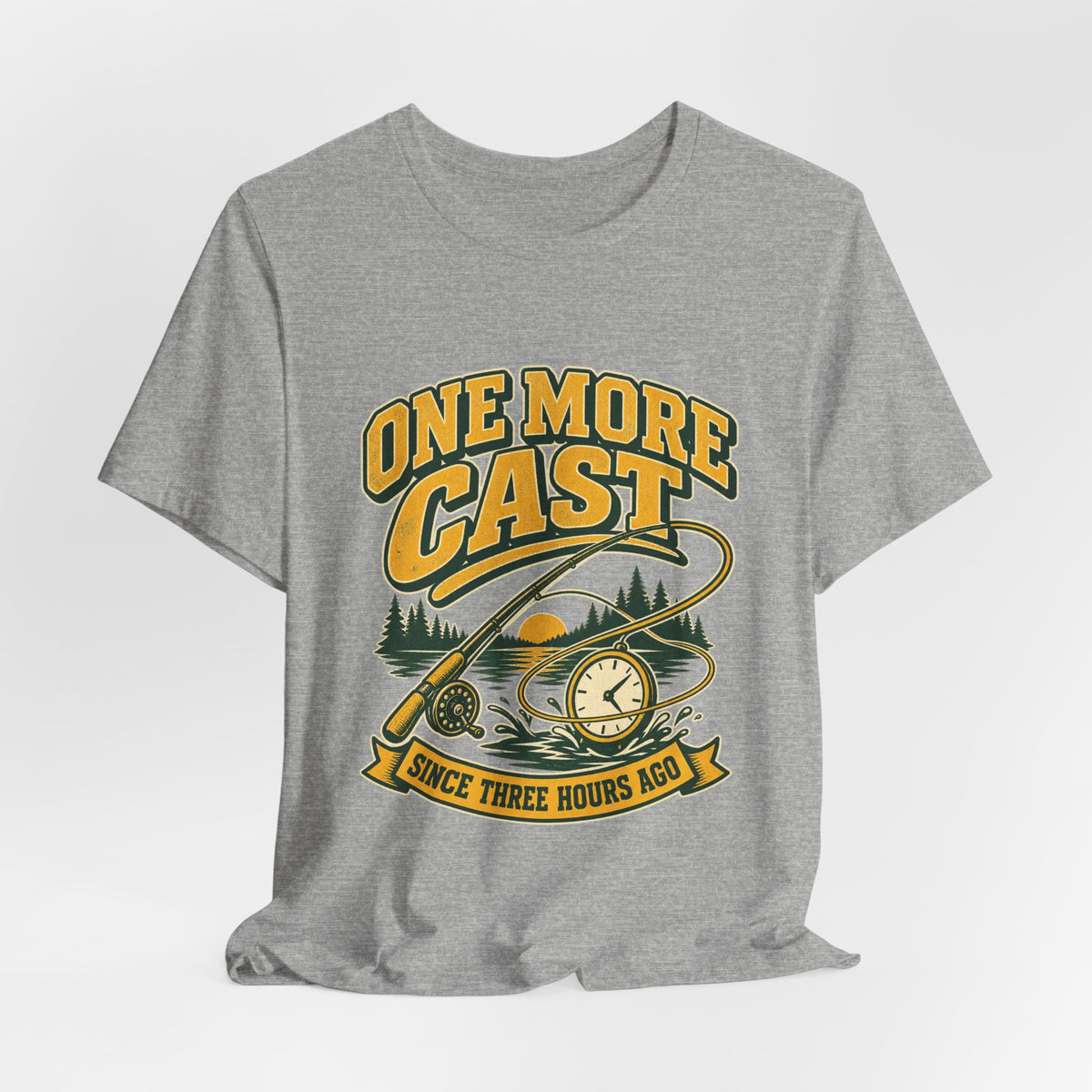 One More Cast Fishing T-Shirt — Vintage Angler Lake Tee