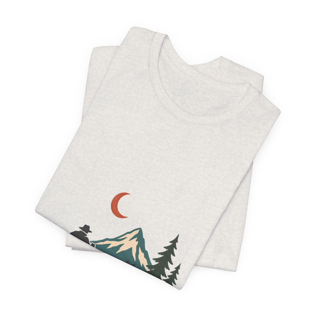 Vintage Canoe Moon T-Shirt — Mountain Lake Paddler Wilderness Tee