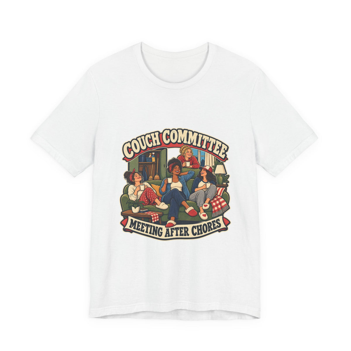 Couch Committee Meeting After Chores Vintage Coffee Girls T-Shirt