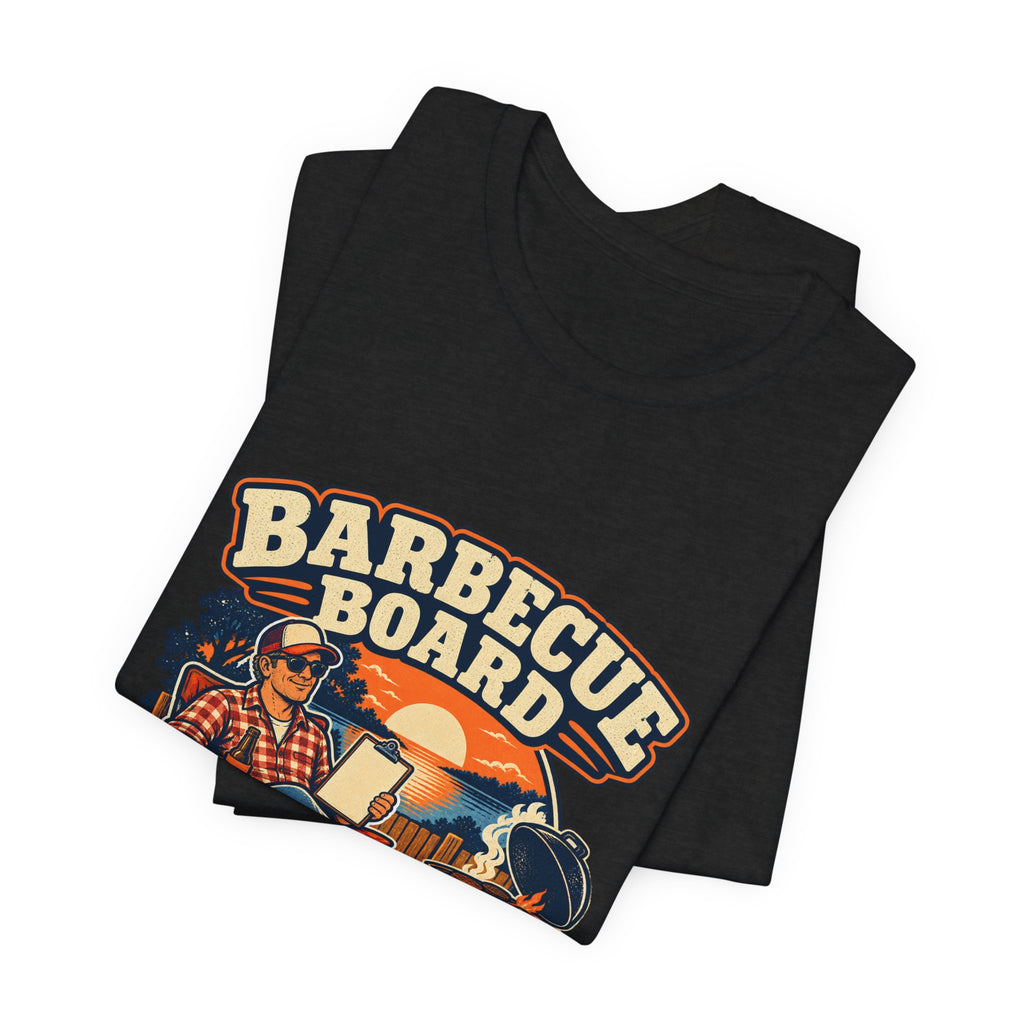 Barbecue Board Meeting at Sunset T-Shirt — Vintage Grilling & Backyard BBQ Humor