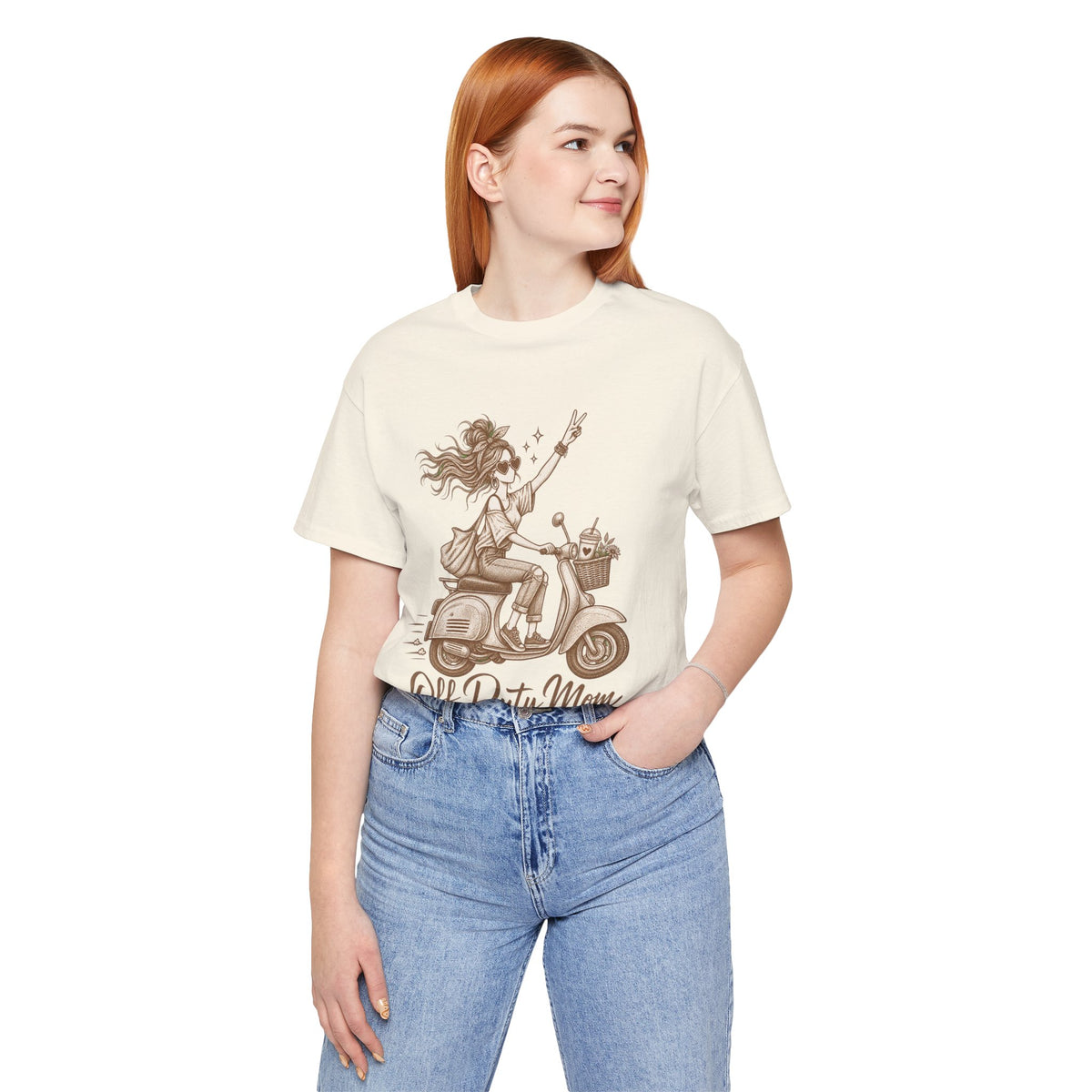 Off Duty Mom Scooter Graphic Tee — Relaxed 'Off Duty Mom' Mother's Day T‑Shirt