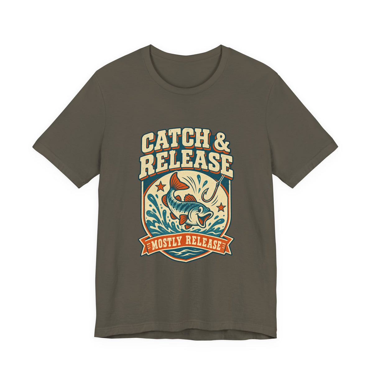 Catch & Release T-Shirt — Mostly Release Vintage Fishing Tee
