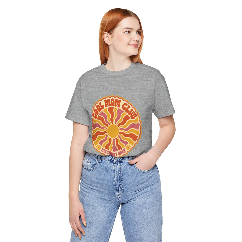 Cool Mom Club Tee — Retro Sun Graphic "Members Only" Mother's Day Shirt