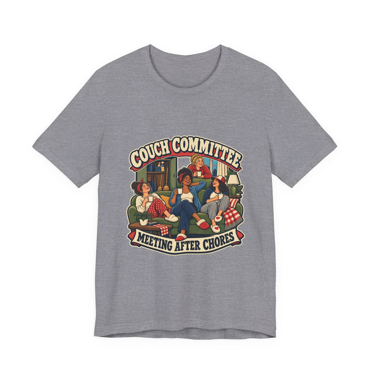 Couch Committee Meeting After Chores Vintage Coffee Girls T-Shirt