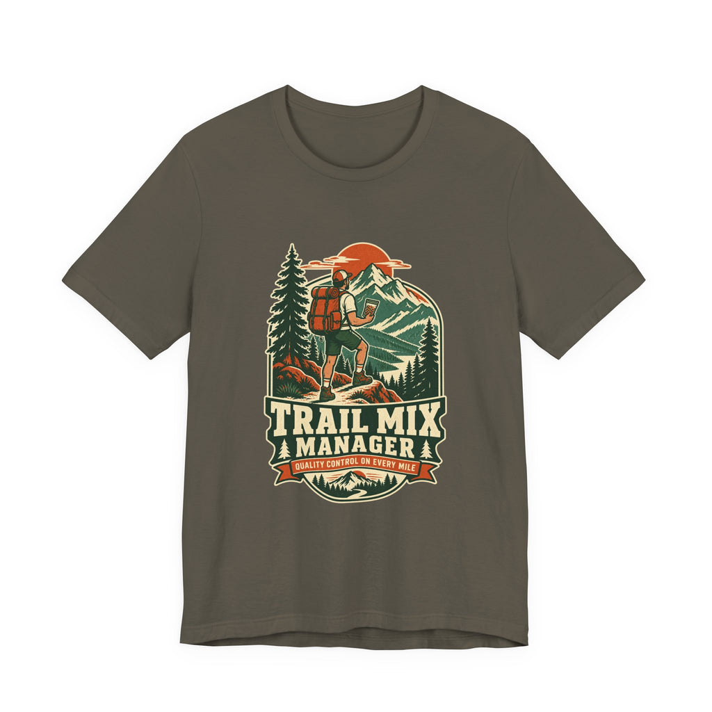 Trail Mix Manager T-Shirt — Quality Control on Every Mile Vintage Hiking Tee