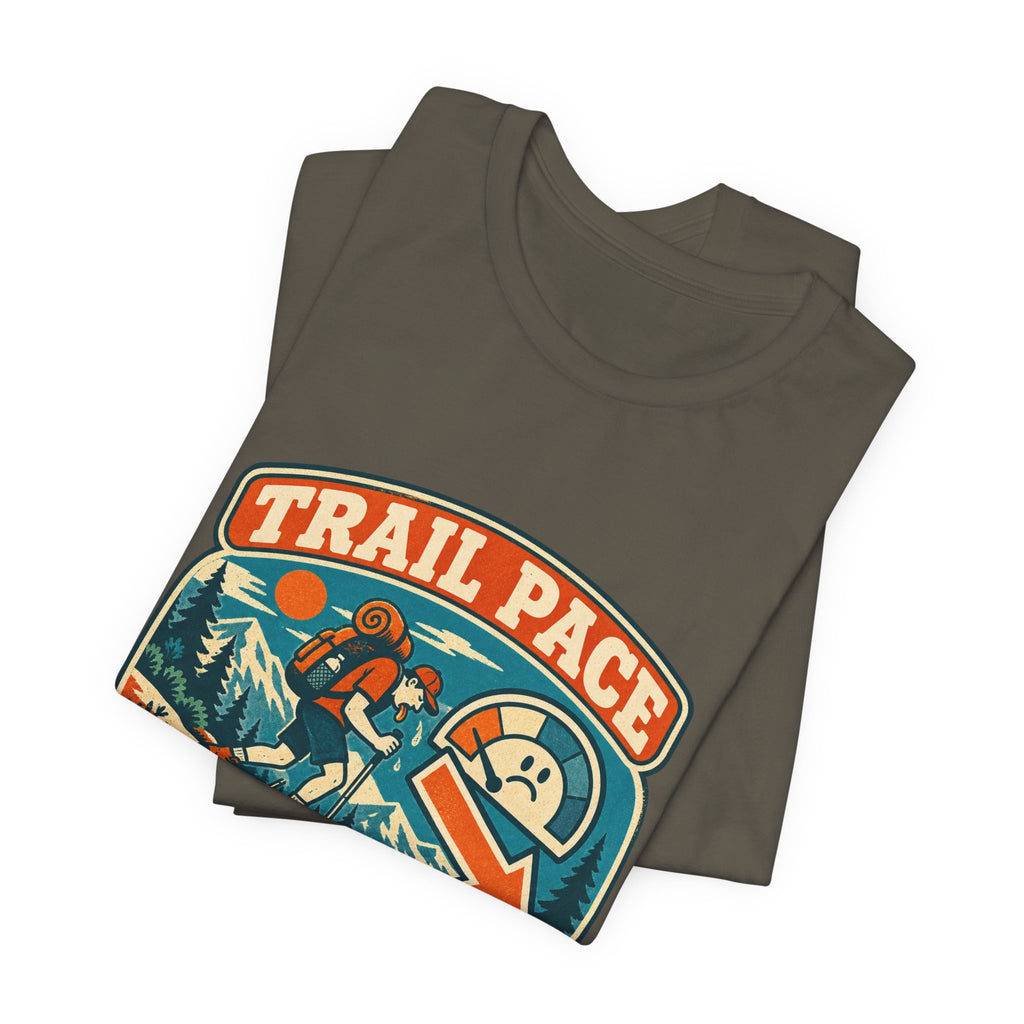 Trail Pace Emotionally Downhill T-Shirt — Funny Vintage Hiking Tee