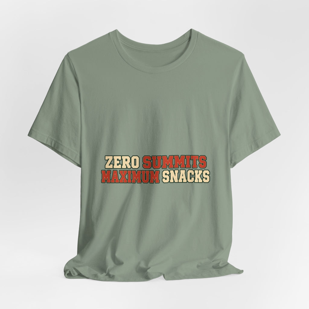 Zero Summits Maximum Snacks T-Shirt – Funny Vintage Hiking Adventure Tee
