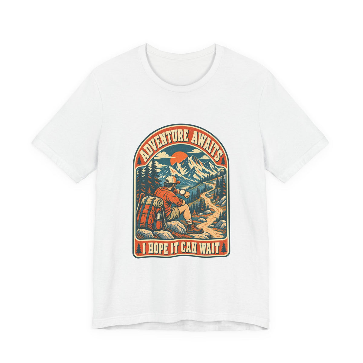 Adventure Awaits Hiking T-Shirt – Vintage Mountain Trail Hiker Tee