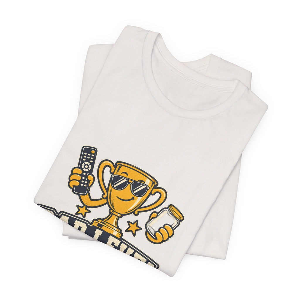 Dad Level Expert T-Shirt — Funny Trophy Dad Gift with Remote Finder, Jar Opener & Light Checker