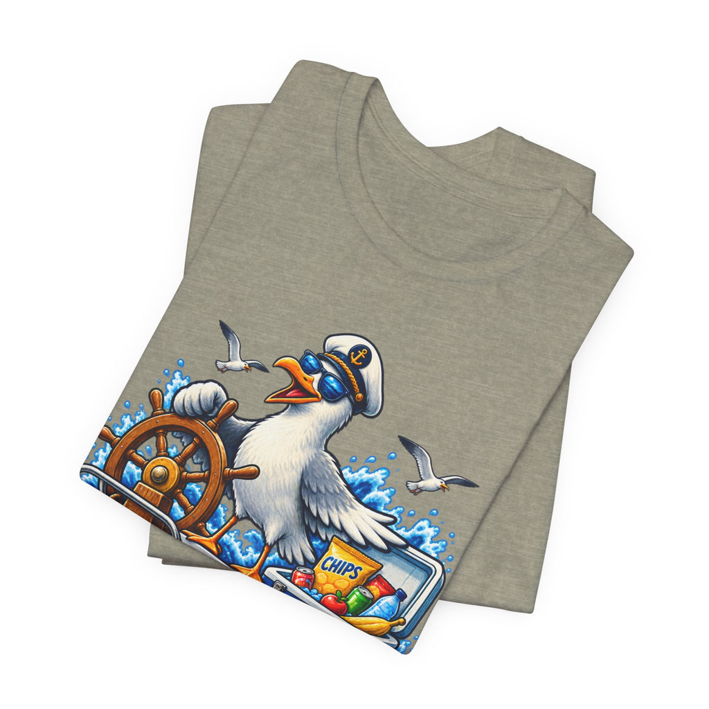 My Boat My Rules Your Snacks T-Shirt — Funny Nautical Seagull Captain Boating Tee