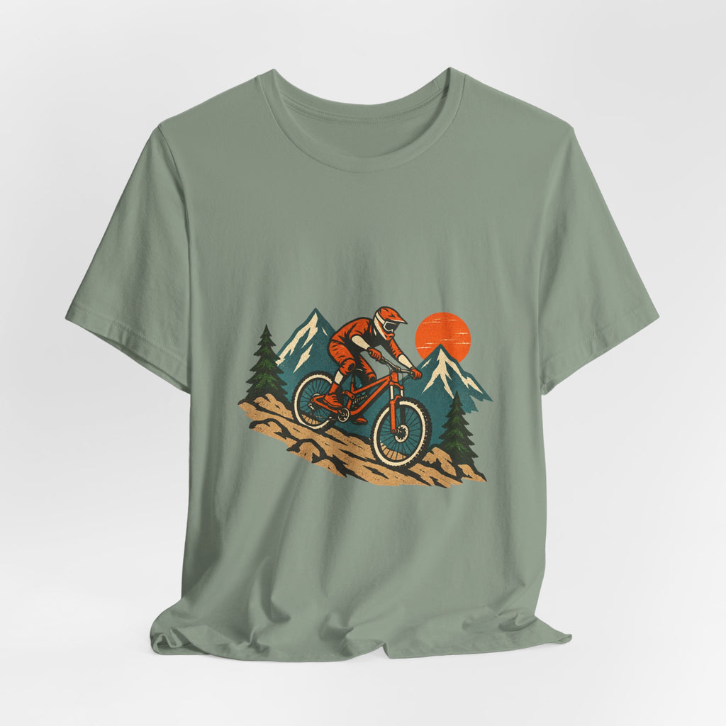 Vintage Mountain Biker Tee, Retro Downhill Cycling and Alpine Trail Shirt