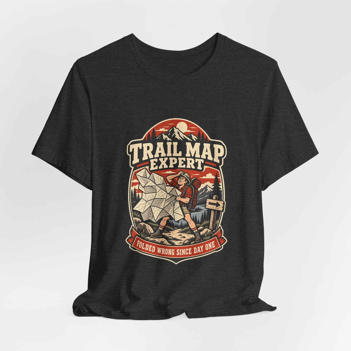 Trail Map Expert T-Shirt — Folded Wrong Since Day One Vintage Hiking Tee