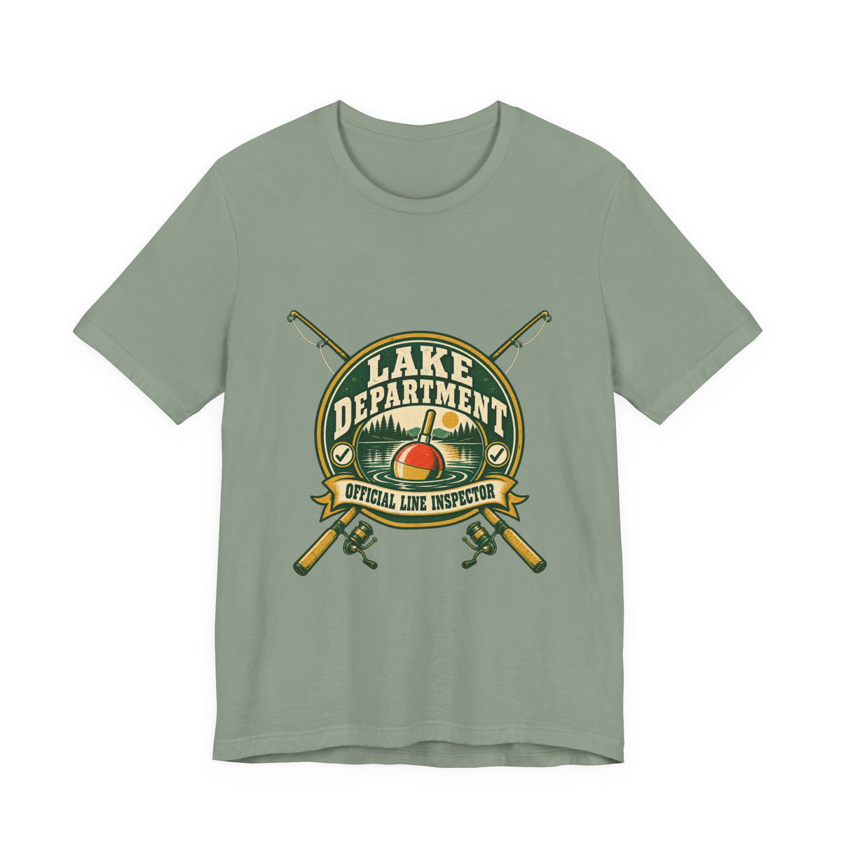 Lake Department Official Line Inspector T-Shirt — Vintage Fishing Badge Tee