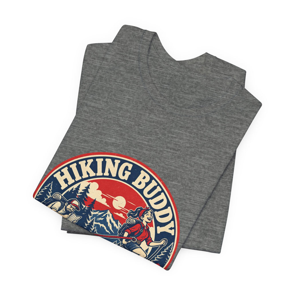 Hiking Buddy T-Shirt — Vintage Mountain Trekking Tee with Terms & Conditions Apply