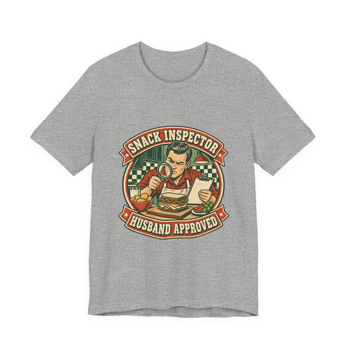 Snack Inspector Husband Approved T-Shirt – Vintage Food Detective Humor Tee