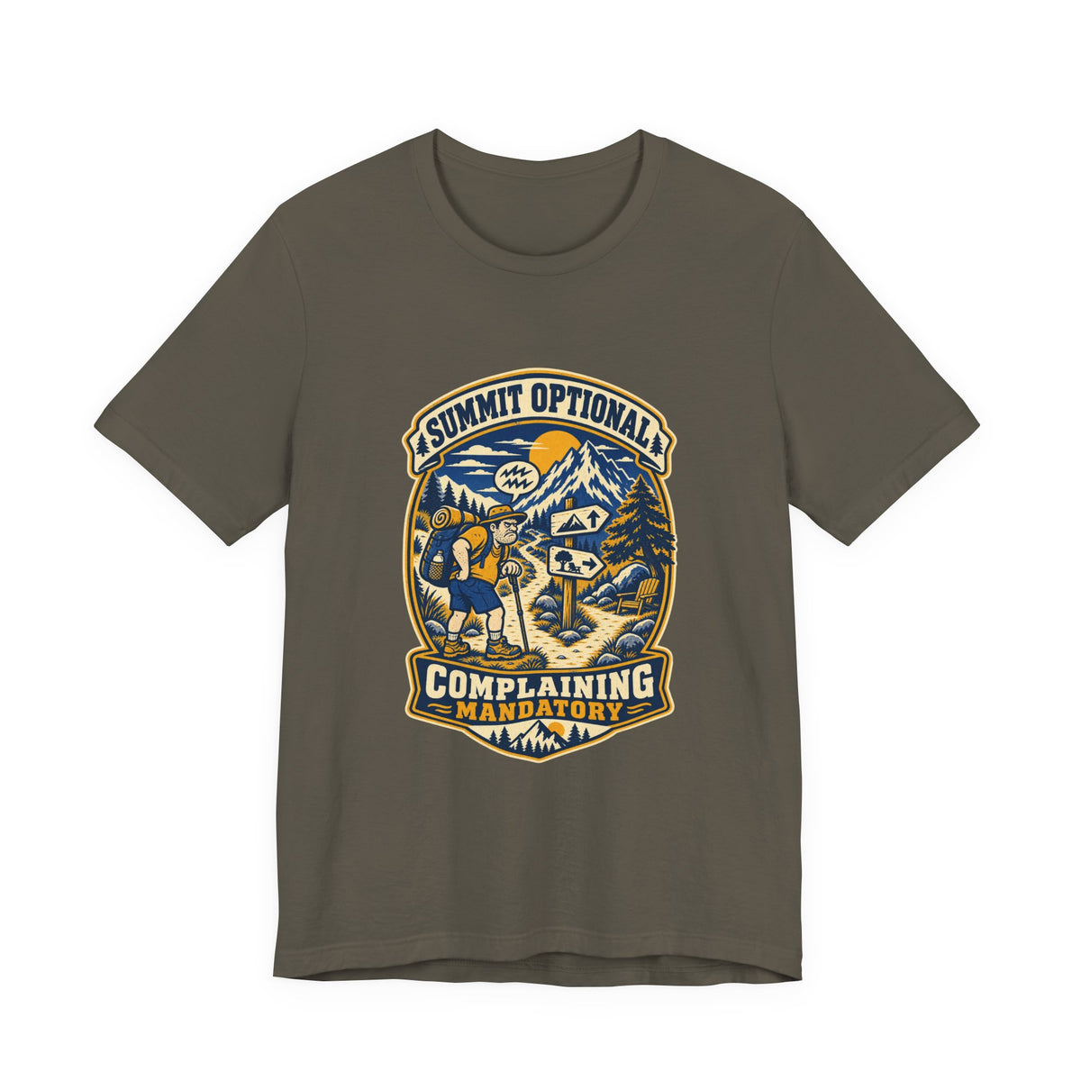 Summit Optional Complaining Mandatory T-Shirt — Funny Vintage Hiking Mountain Tee
