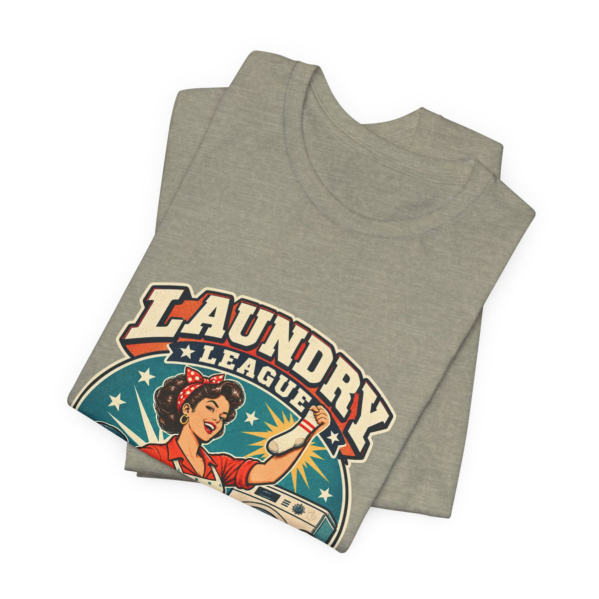 Laundry League Undefeated T-Shirt, Vintage Retro Laundry Room Humor Tee