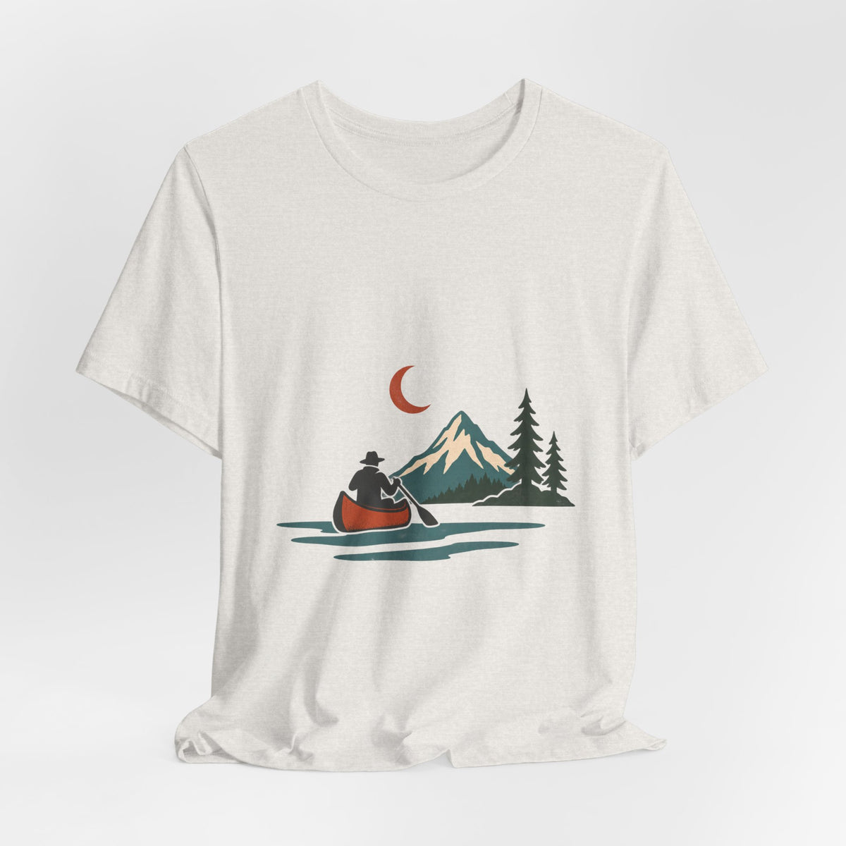Vintage Canoe Moon T-Shirt — Mountain Lake Paddler Wilderness Tee