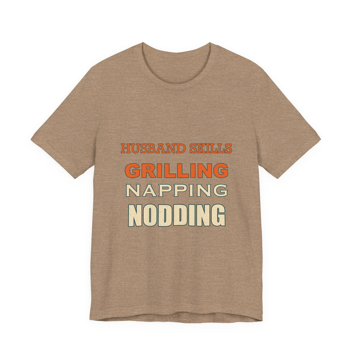 Husband Skills T-Shirt — Grilling, Napping & Nodding Vintage Humor Tee