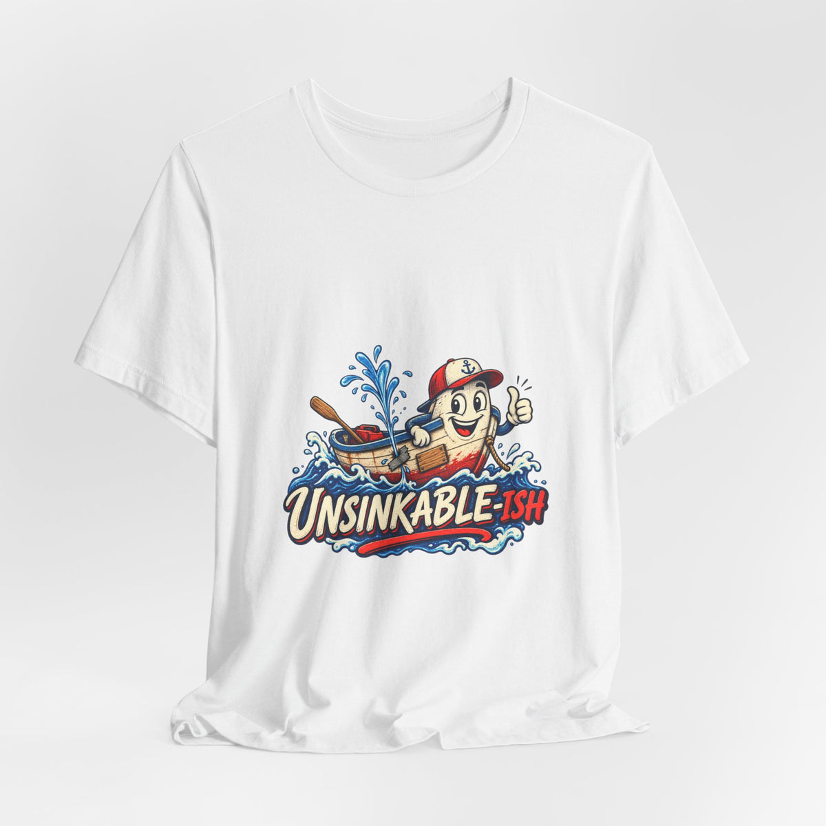 Unsinkable-ish Boat T-Shirt, Funny Nautical Vintage Cartoon Tee