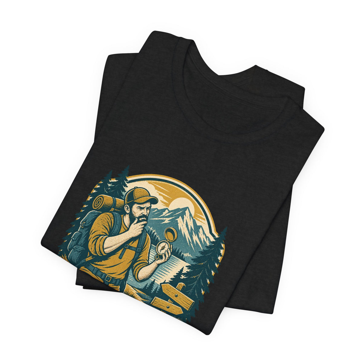 Serious Hiker T-Shirt — Casual Navigator Vintage Hiking Compass Mountain Tee