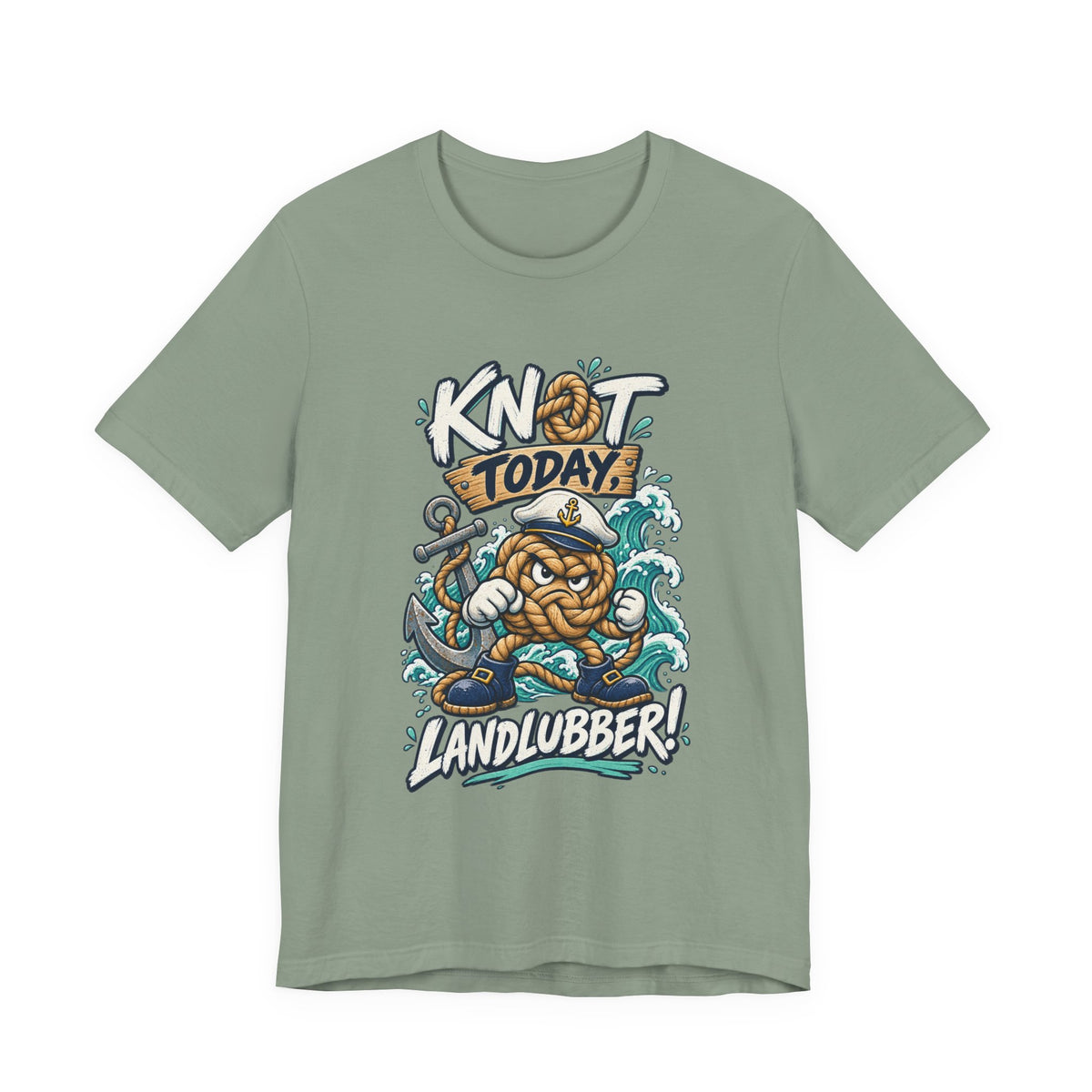 Knot Today Landlubber T-Shirt – Funny Nautical Sailor Rope Character Vintage Ocean Tee