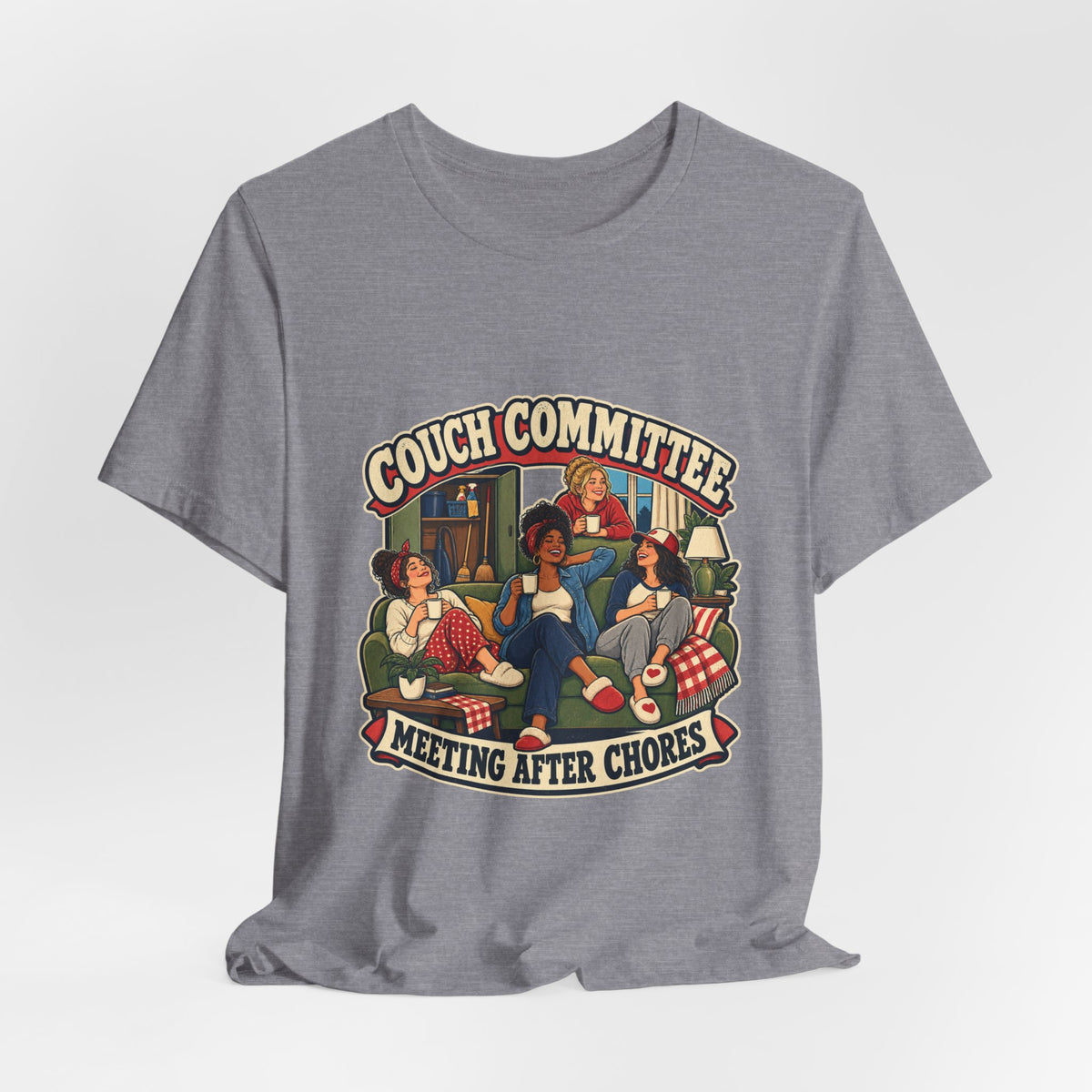 Couch Committee Meeting After Chores Vintage Coffee Girls T-Shirt