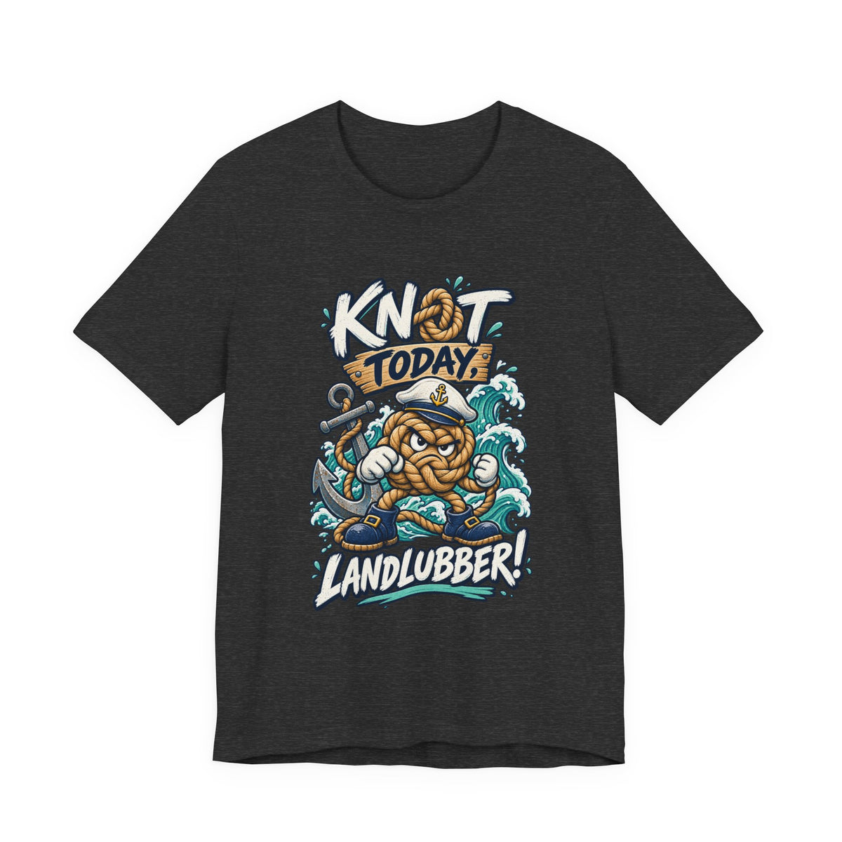 Knot Today Landlubber T-Shirt – Funny Nautical Sailor Rope Character Vintage Ocean Tee