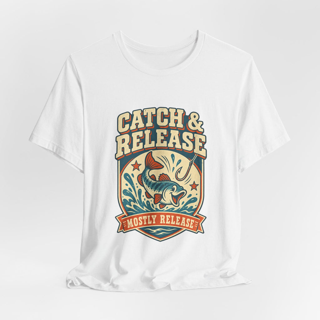 Catch & Release T-Shirt — Mostly Release Vintage Fishing Tee