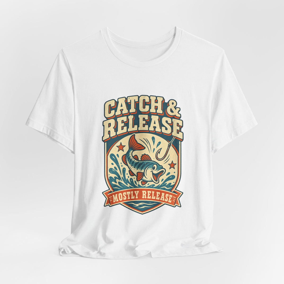 Catch & Release T-Shirt — Mostly Release Vintage Fishing Tee