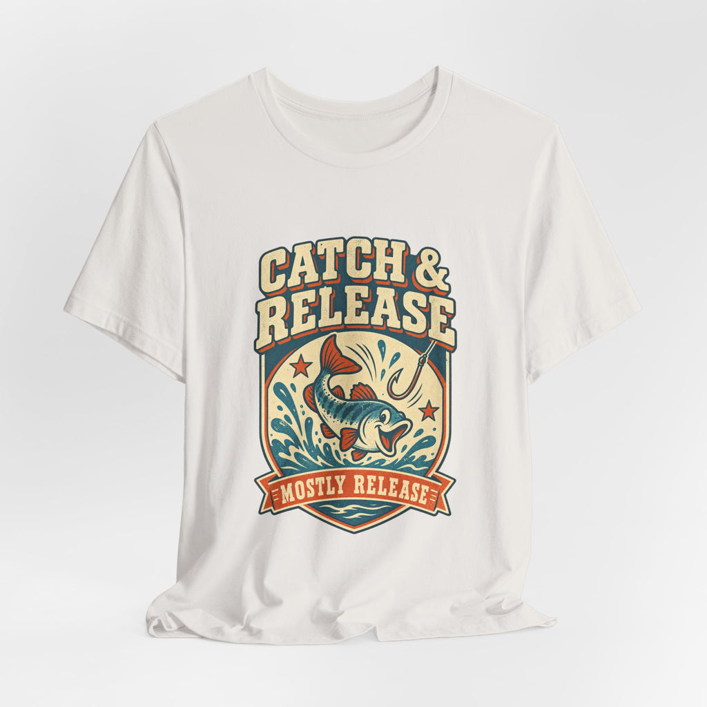 Catch & Release T-Shirt — Mostly Release Vintage Fishing Tee
