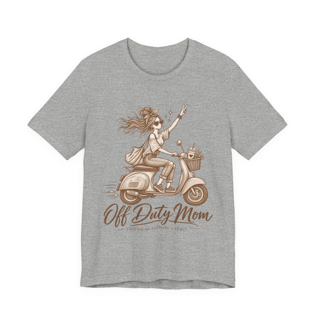 Off Duty Mom Scooter Graphic Tee — Relaxed 'Off Duty Mom' Mother's Day T‑Shirt