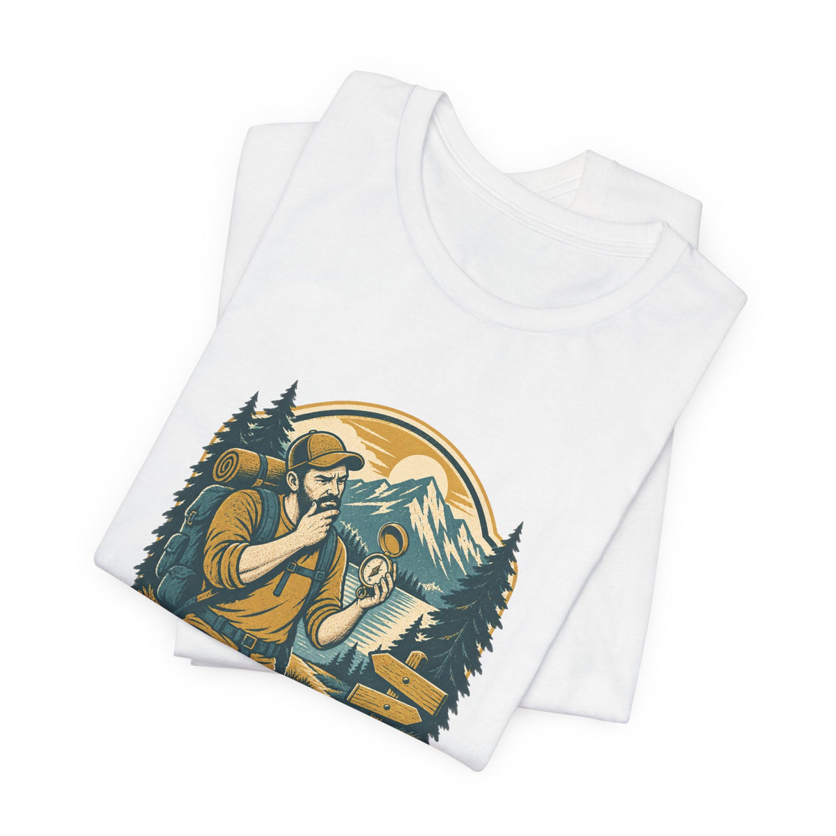 Serious Hiker T-Shirt — Casual Navigator Vintage Hiking Compass Mountain Tee