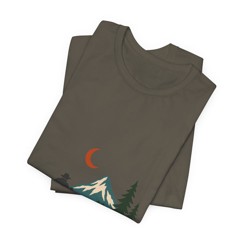 Vintage Canoe Moon T-Shirt — Mountain Lake Paddler Wilderness Tee